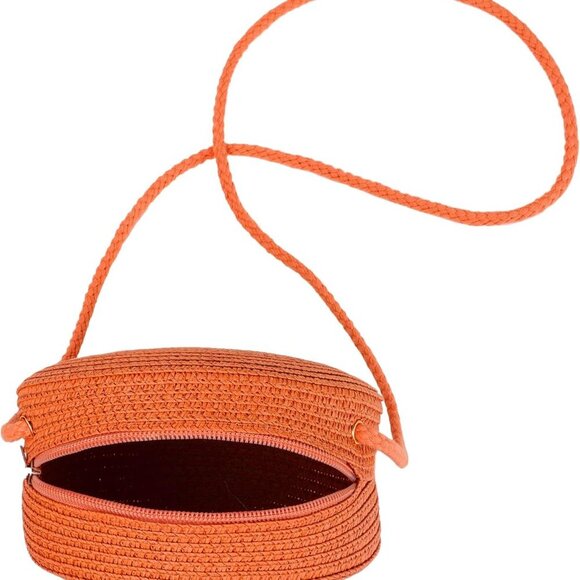 Women's Mini Straw Crossbody Bag Small Beach Purse Casual Summer Accessory - Picture 4 of 7